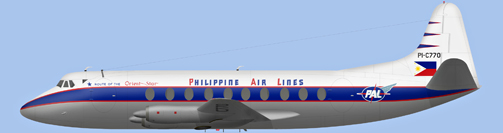 David Carter illustration of Philippine Air Lines Viscount PI-C770